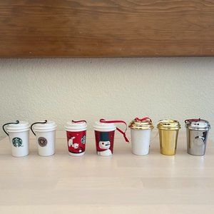 Starbucks Cups Christmas Tree Ornaments Set of 7